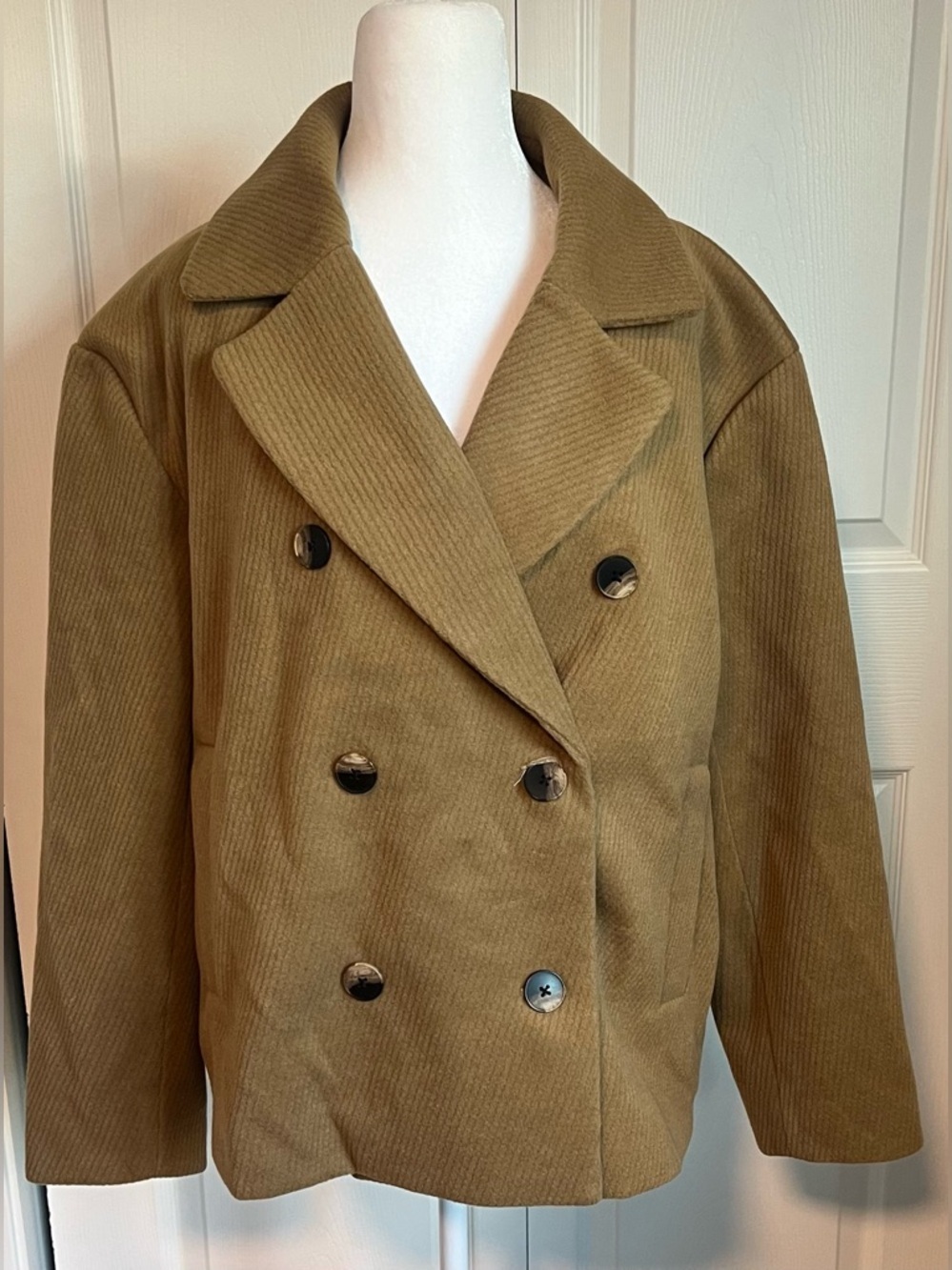 Women's A New Day Dark Tan Soft Pea Coat